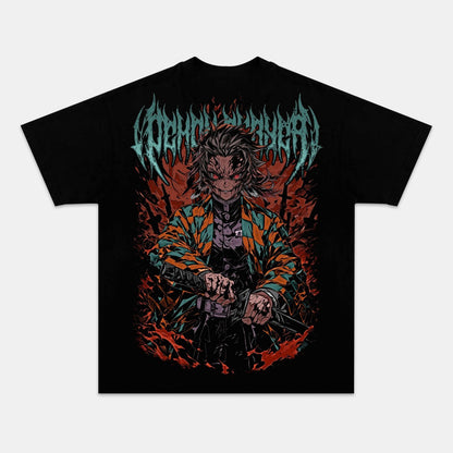 TANJIRO UNISEX ANIME INSPIRED VINTAGE TEE丨DEMON SLAYER-[BACK]