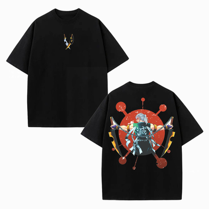 TENGEN DEMON SLAYER UNISEX ANIME INSPIRED VINTAGE OVERSIZED TEE-[DS]