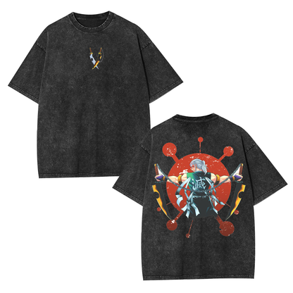 TENGEN DEMON SLAYER UNISEX ANIME INSPIRED VINTAGE OVERSIZED TEE-[DS]