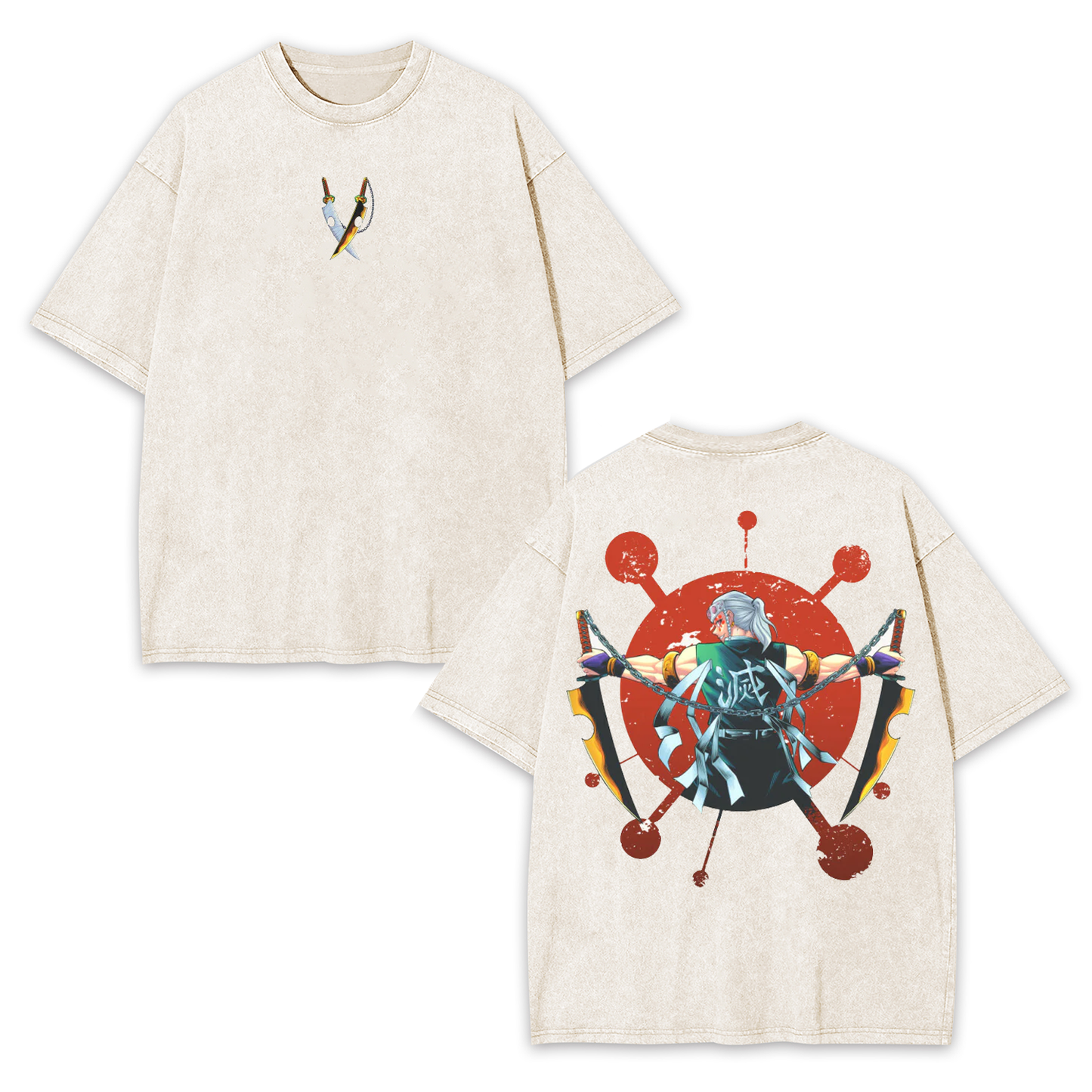 TENGEN DEMON SLAYER UNISEX ANIME INSPIRED VINTAGE OVERSIZED TEE-[DS]
