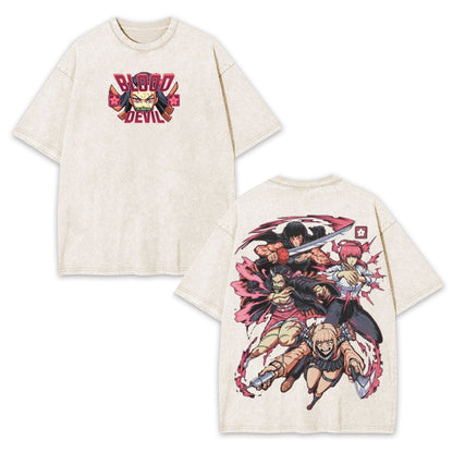 THE CROSSOVER FEMALE BLOOD DEVIL UNISEX OVERSIZED TEE-[DS]