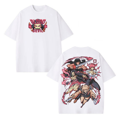 THE CROSSOVER FEMALE BLOOD DEVIL UNISEX OVERSIZED TEE-[DS]