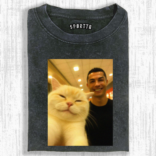 CAT WITH FOOTBALL IDOL TEES 
