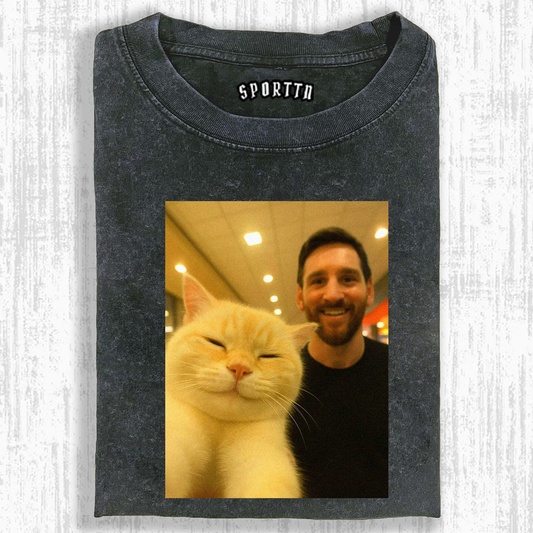 CAT WITH FOOTBALL IDOL TEES 