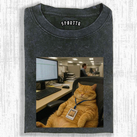 THE OFFICE CAT'S LEISURELY DAY TEE 