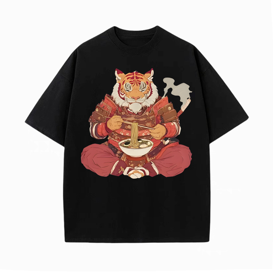 TIGER RAMEN UNISEX OVERSIZED TEE -[FRONT]