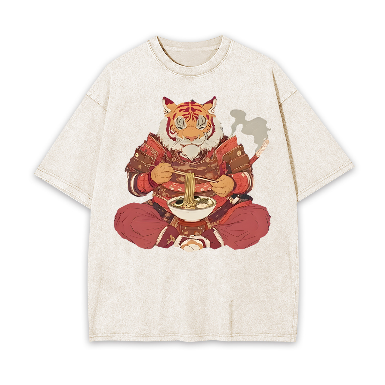 TIGER RAMEN UNISEX OVERSIZED TEE -[FRONT]