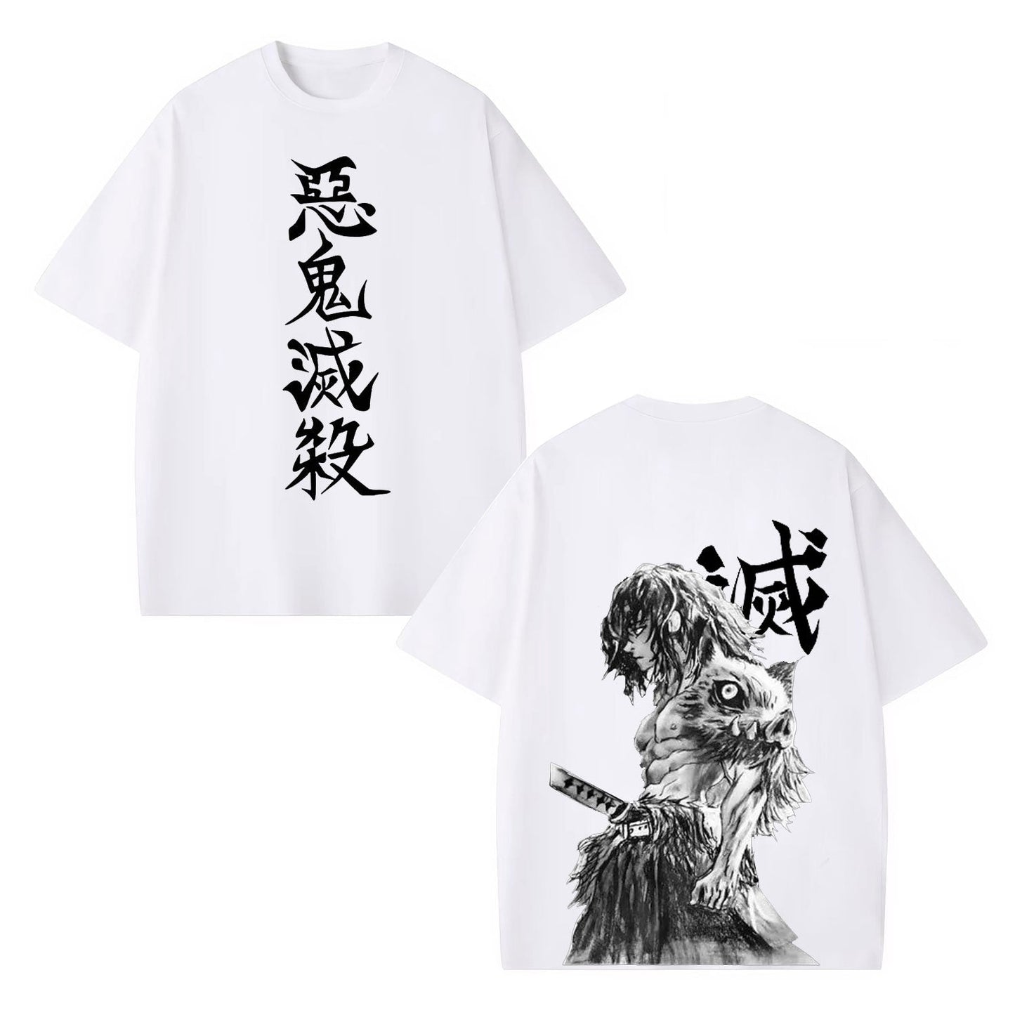 UNISEX ANIME INSPIRED VINTAGE OVERSIZED TEE丨DEMON SLAYER-[DS]