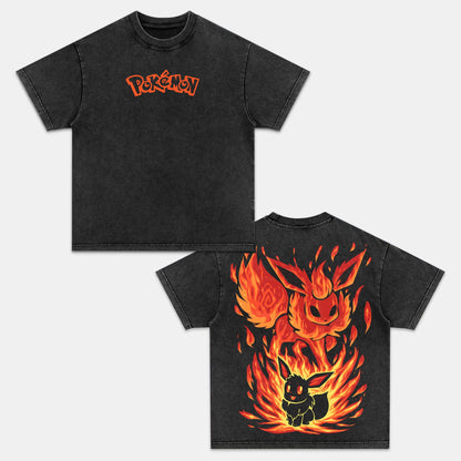 UNISEX ANIME INSPIRED VINTAGE OVERSIZED TEE丨POKÉMON-[DS]