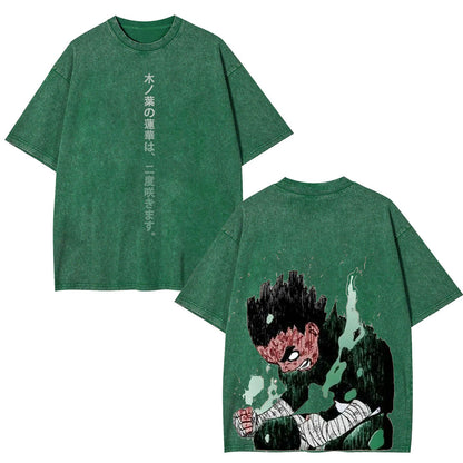 ROCK LEE UNISEX ANIME VINTAGE OVERSIZED TEE -[DS]
