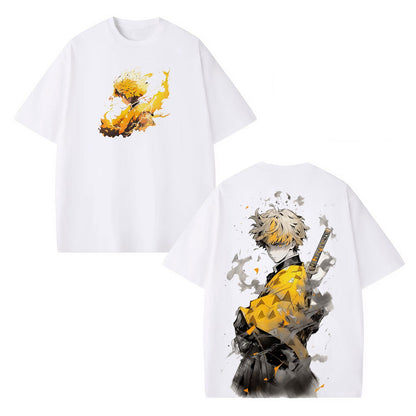 UNISEX OVERSIZED TEE 丨ZENITSU DEMON SLAYER-[DS]