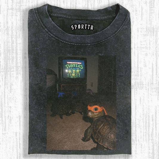 VINTAGE REAL TURTLES &amp; NINJA TURTLES T-SHIRT