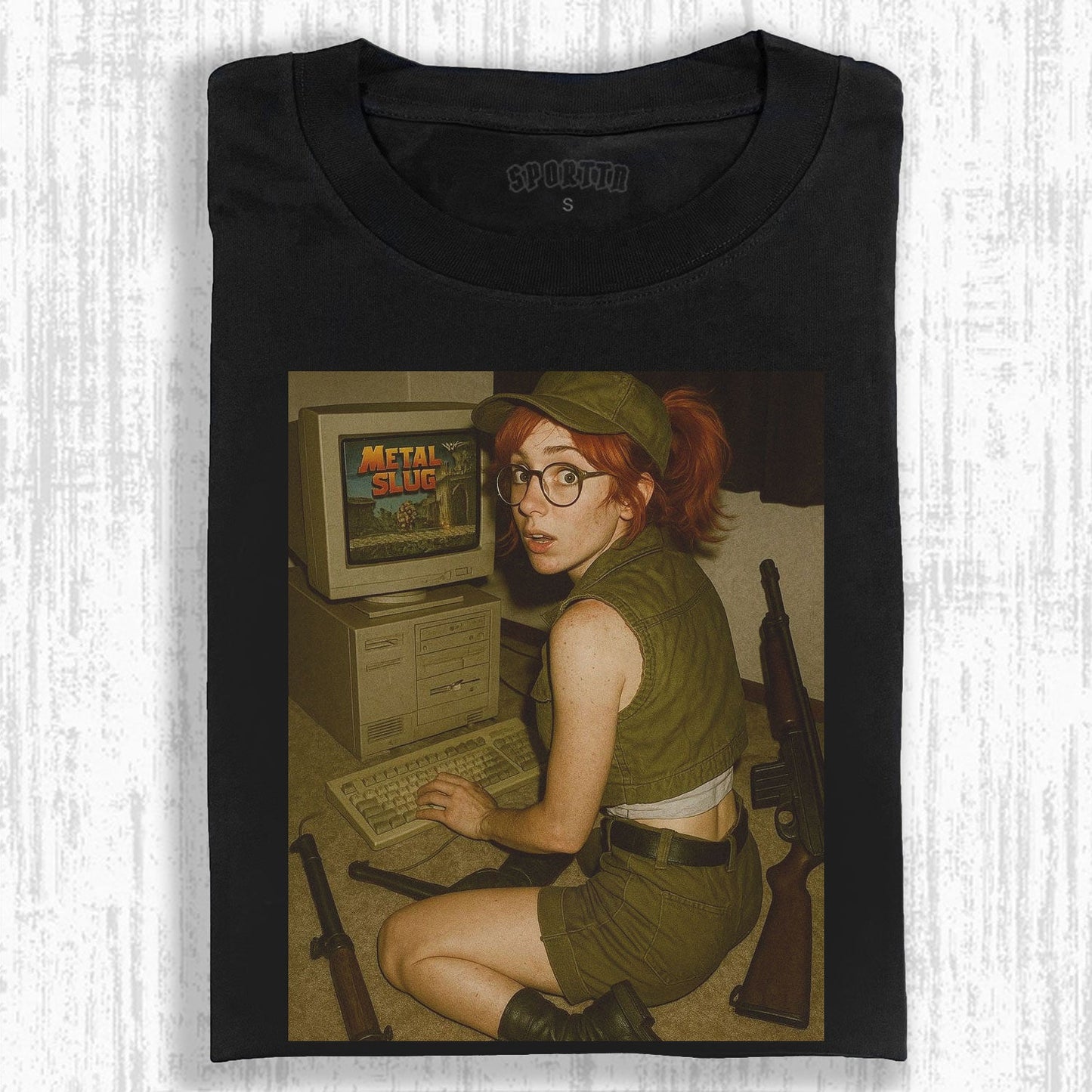 VINTAGE T - SHIRT IMMERSED IN THE GAMING TIME OF METAL SLUG