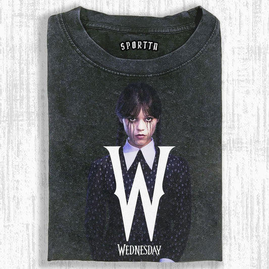 "WEDNESDAY S2 ADDAMS" THEMED V1 T-SHIRT