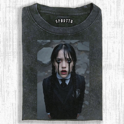 WEDNESDAY S2 ADDAMS THEMED T - SHIRT