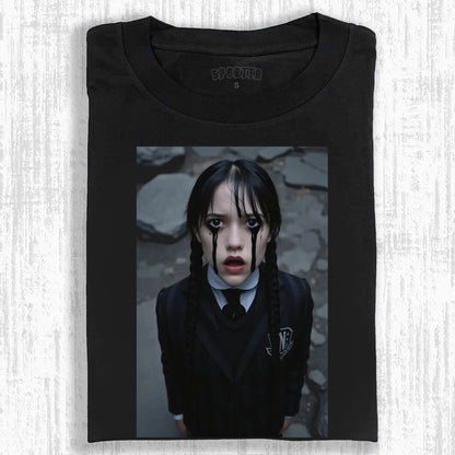 WEDNESDAY S2 ADDAMS THEMED T - SHIRT