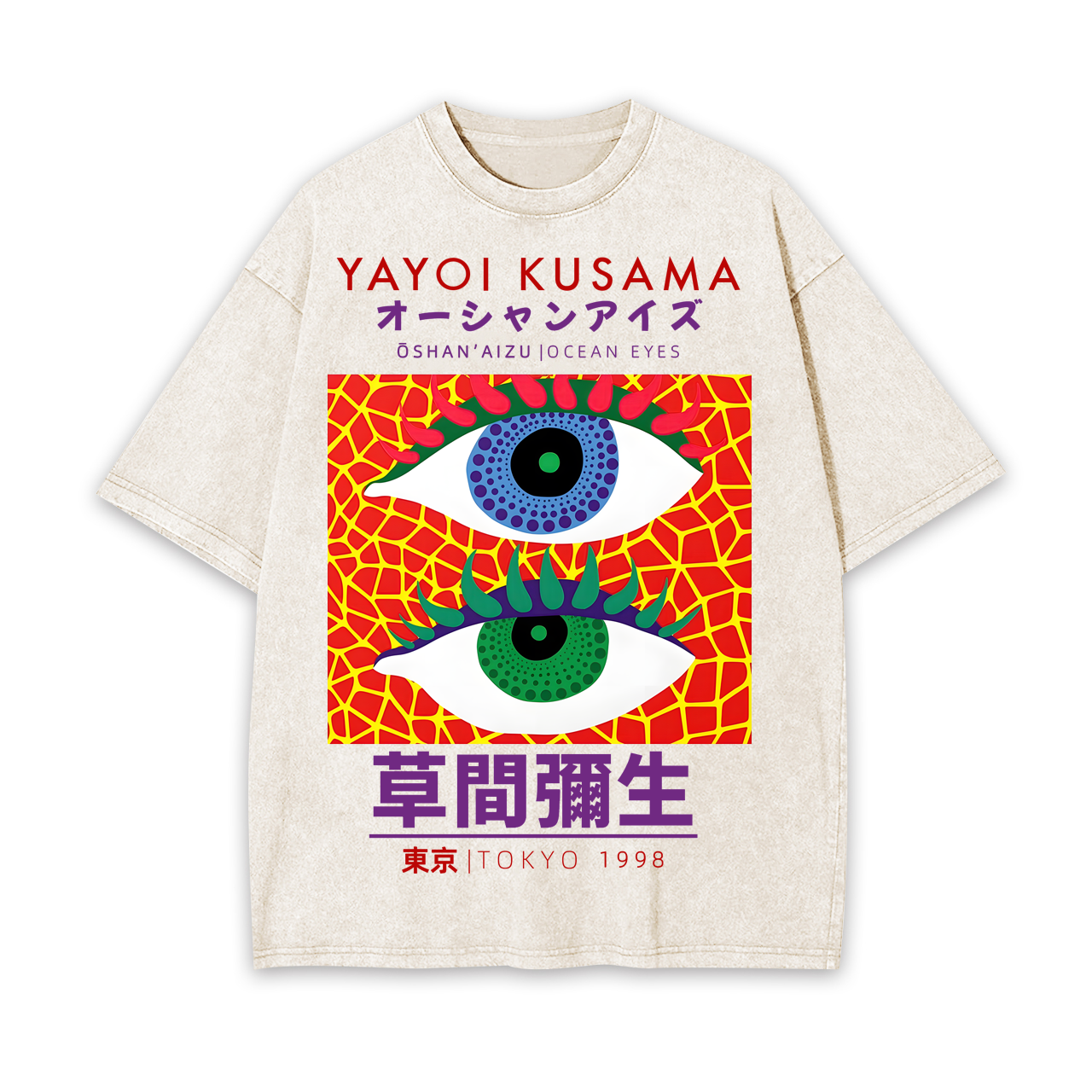 YAYOI KUSAMA UNISEX OVERSIZED TEE-[FRONT] 