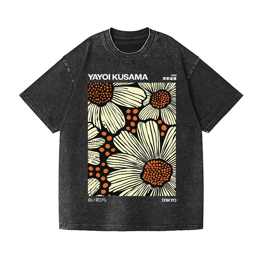 YAYOI KUSAMA VINTAGE WASH JAPANESE DESIGN T-SHIRT 