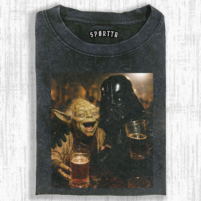 YODA AND DARTH VADER A BIZARRE DRINKING MOMENT TEE