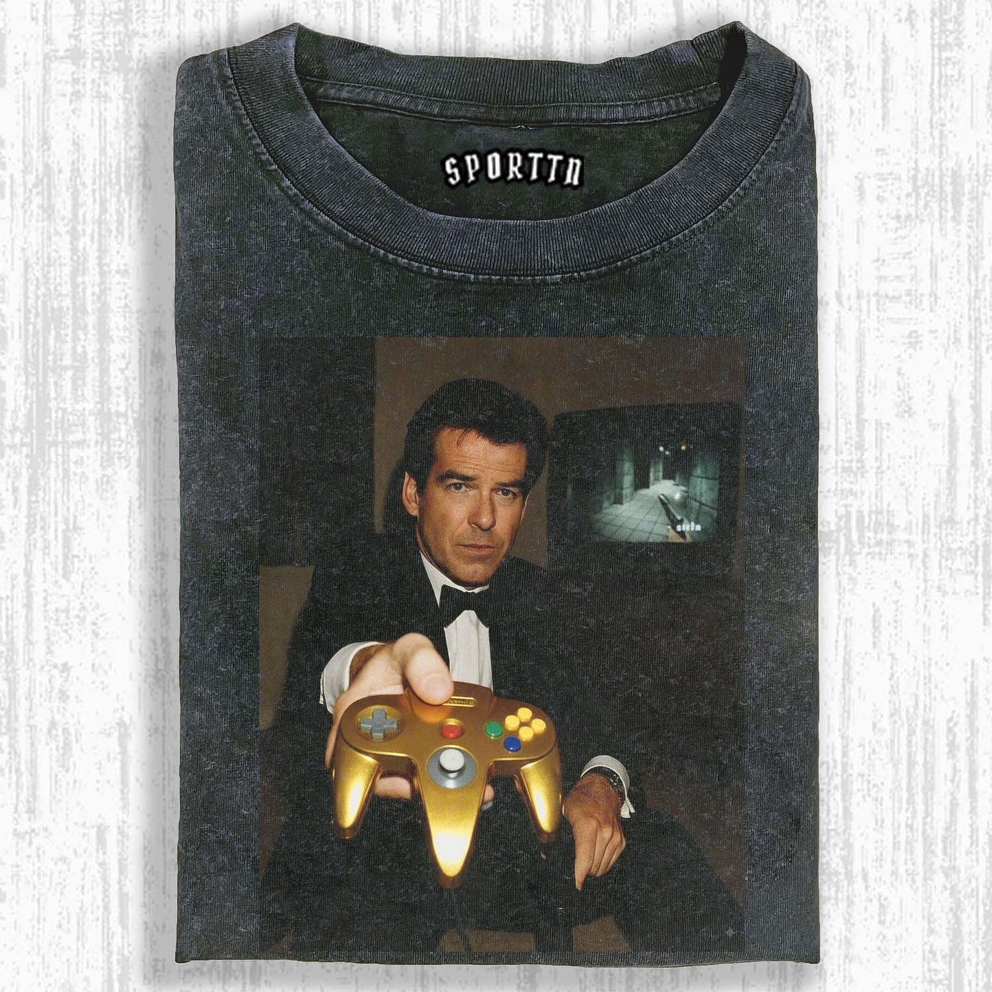 GOLD N64 JAMES BOND 'YOUR TURN' FUNNY T-SHIRT V2