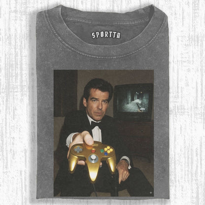 GOLD N64 JAMES BOND 'YOUR TURN' FUNNY T-SHIRT V2