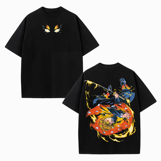 Zenitsu Demon Slayer Unisex Washed T-Shirt-[DS]