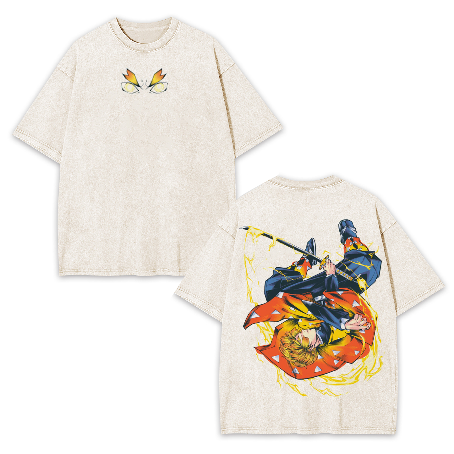 Zenitsu Demon Slayer Unisex Washed T-Shirt-[DS]