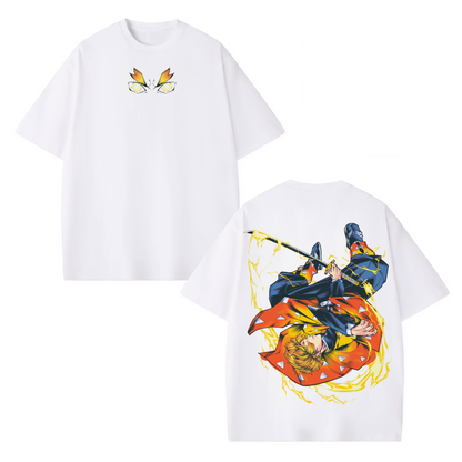 Zenitsu Demon Slayer Unisex Washed T-Shirt-[DS]