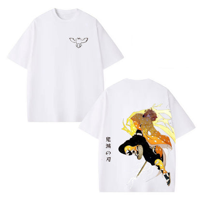 ZENITSU DEMON SLAYER UNISEX WASHED T-SHIRT-[DS]