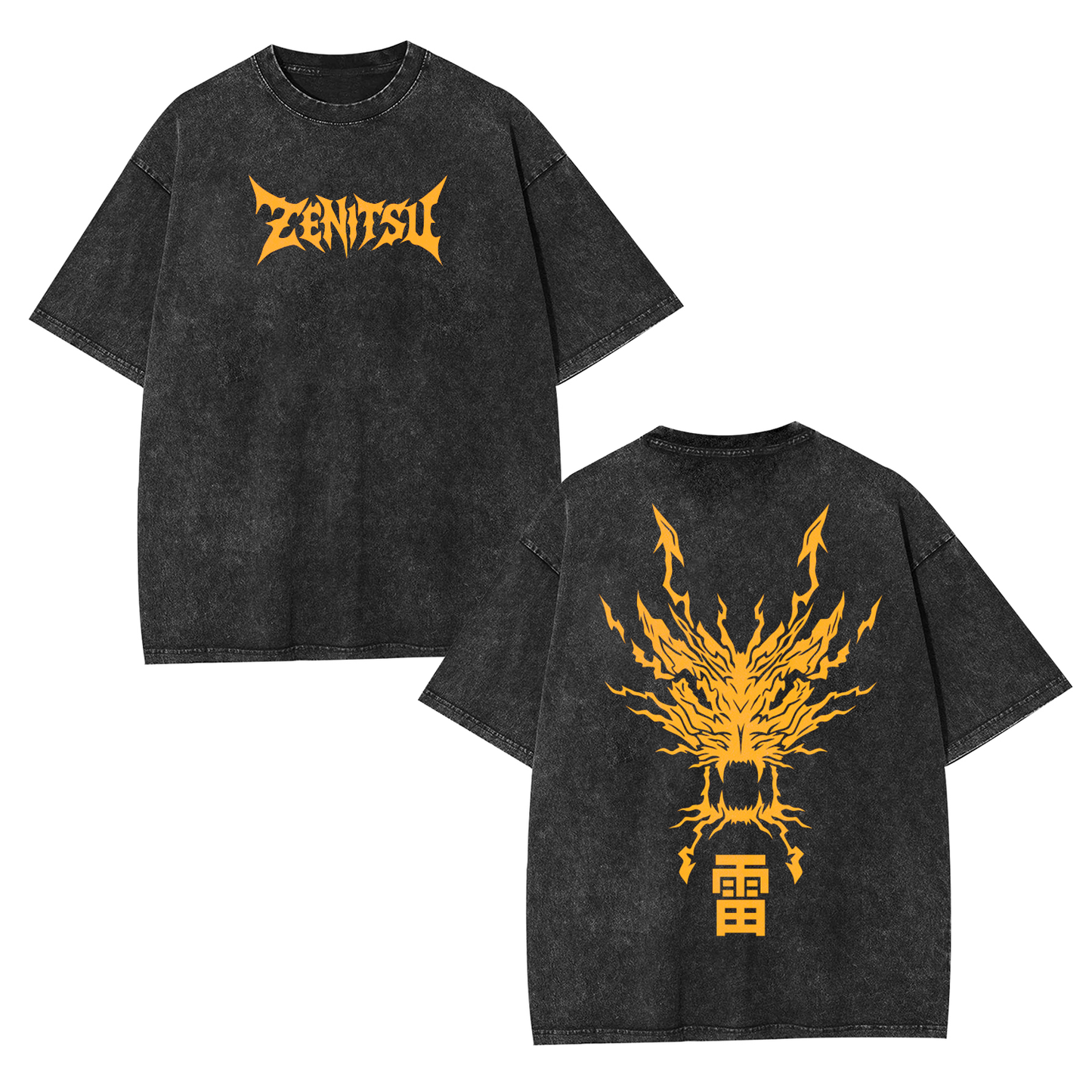 ZENITSU DEMON SLAYER UNISEX WASHED T-SHIRT-[DS]