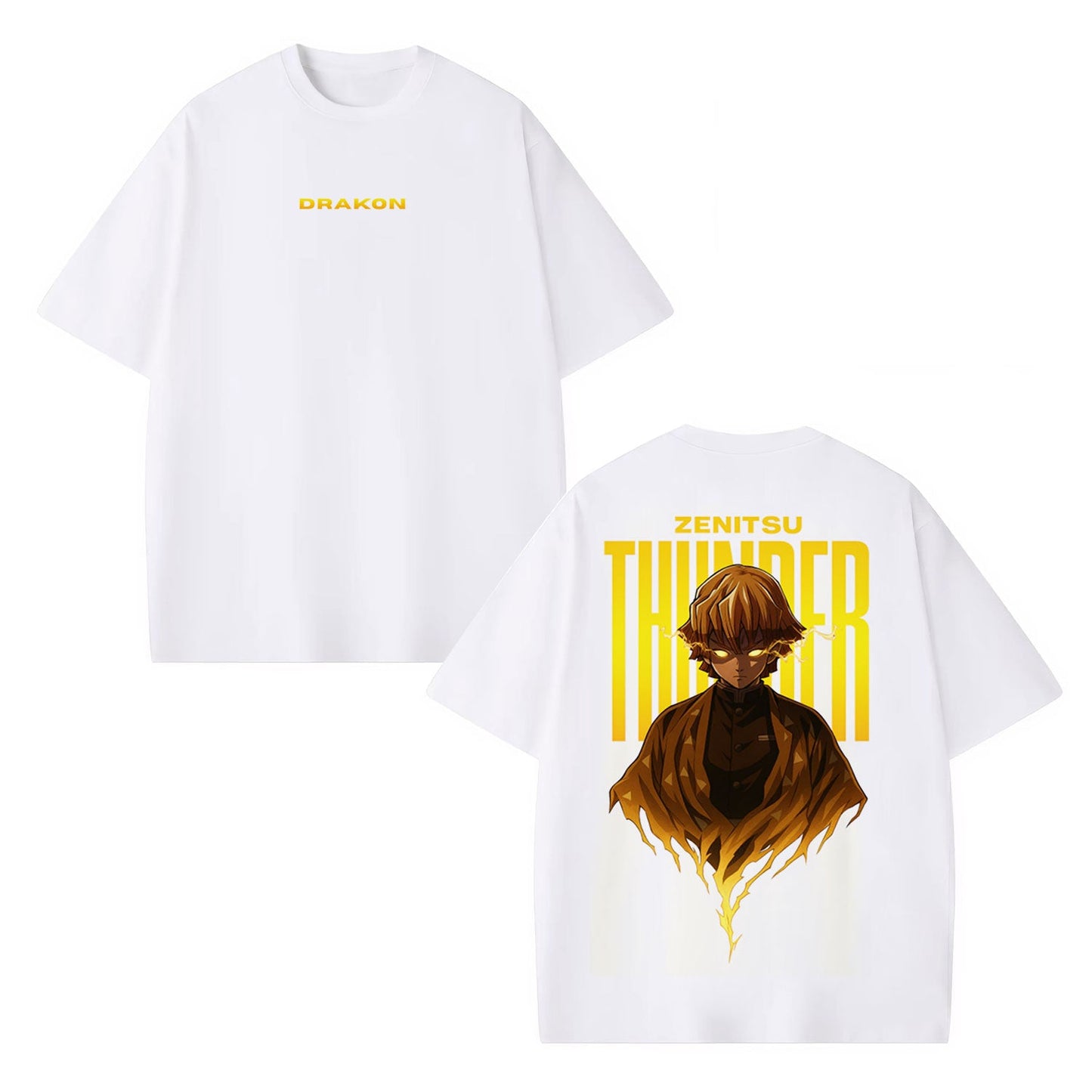 ZENITSU DEMON SLAYER UNISEX WASHED T-SHIRT-[DS]