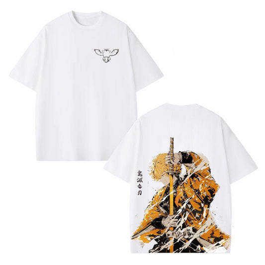 ZENITSU UNISEX WASHED TEE 丨DEMON SLAYER-[DS]