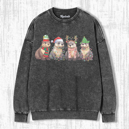 OTTERS CHRISTMAS LIGHTS SHIRT