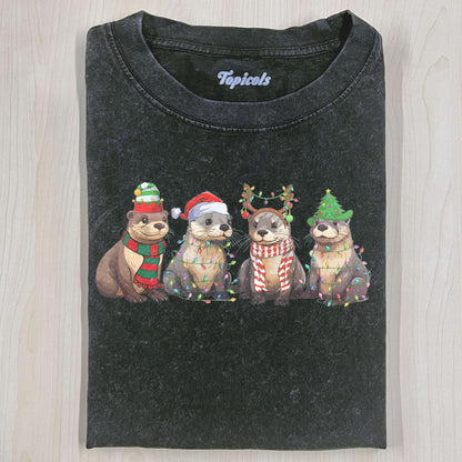 OTTERS CHRISTMAS LIGHTS SHIRT