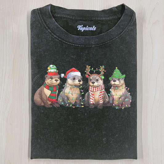 OTTERS CHRISTMAS LIGHTS SHIRT