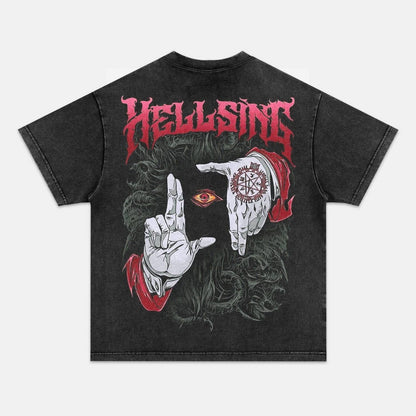 ALUCARD UNISEX ANIME INSPIRED VINTAGE OVERSIZED TEE丨HELLSING-[BACK]