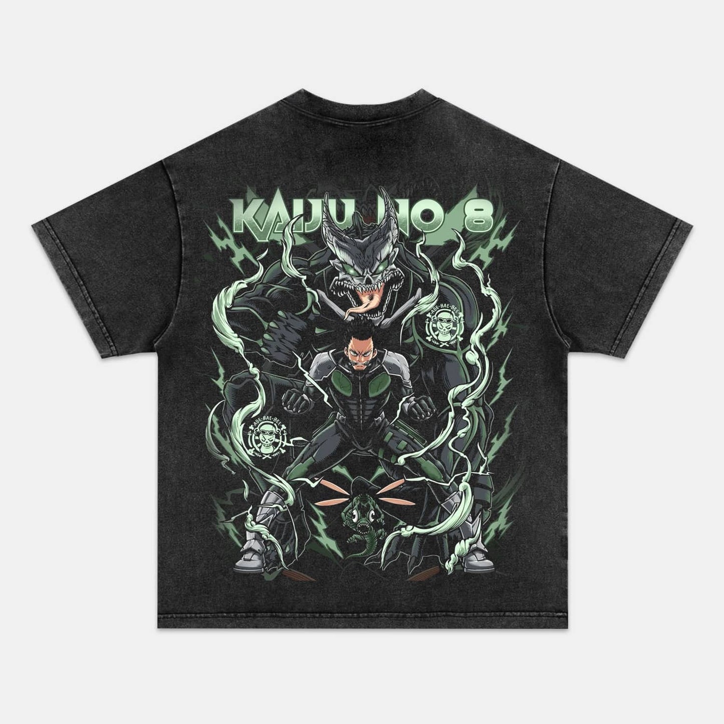 HIBINO KAFKA UNISEX ANIME INSPIRED VINTAGE OVERSIZED TEE丨KAIJU NO. 8-[BACK]